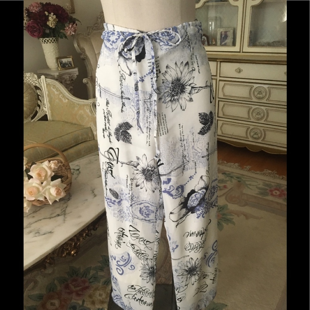 Patricia Jones wide leg floral pants size 14P